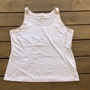 IZOD Golf White and Cream Striped Active Tank